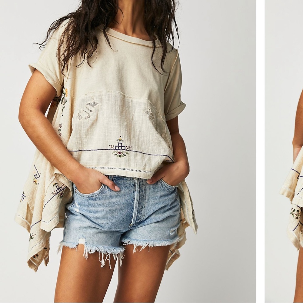 Free People Keeping It Folk Tee, XS